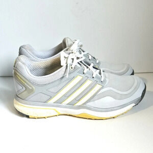 ADIDAS Adipowerboost Gray White Yellow GOLF SHOES RUNNERS Size 7